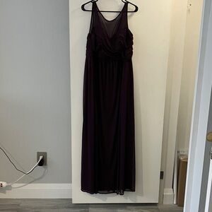 David's Bridal Deep Purple Maxi Dress